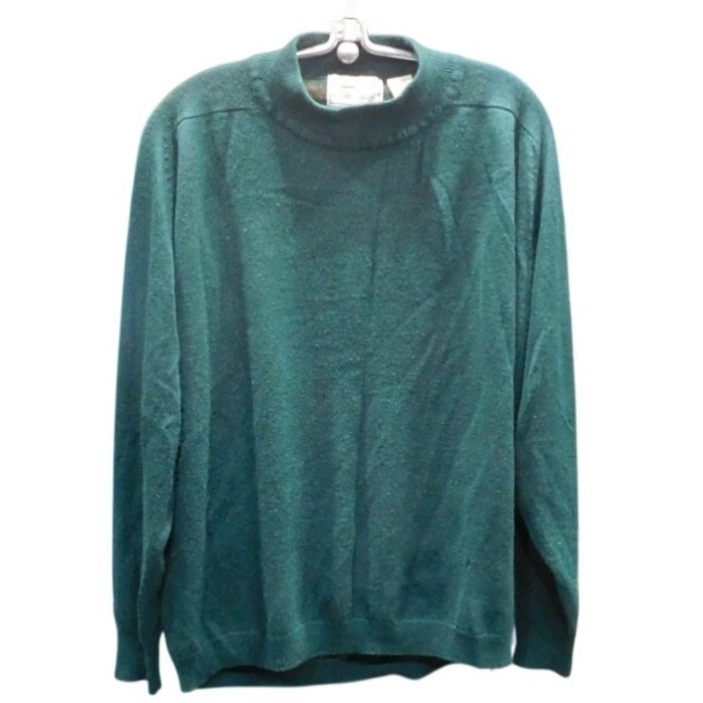 Fitting Image Mock Neck Long Sleeve Sweater Green Acrylic Blend Size‎ 18/20
